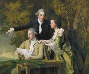Joseph wright of derby D Ewes Coke his wife, Hannah, and his cousin Daniel Coke, by Wright, USA oil painting artist